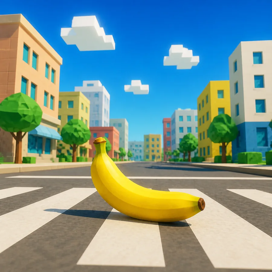 The banana on a sunny crossing